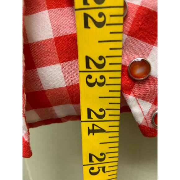 Champion Westerns Red Plaid Button Down Shirt Long Sleeve with Pockets - Picture 8 of 8